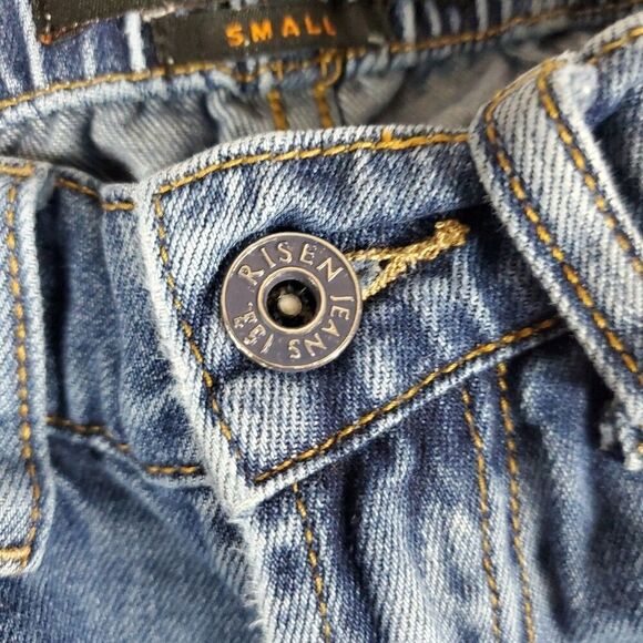 Risen Jeans Womens Small 26x25 Distressed Skinny Mid Rise Denim Los Angeles - Picture 15 of 16